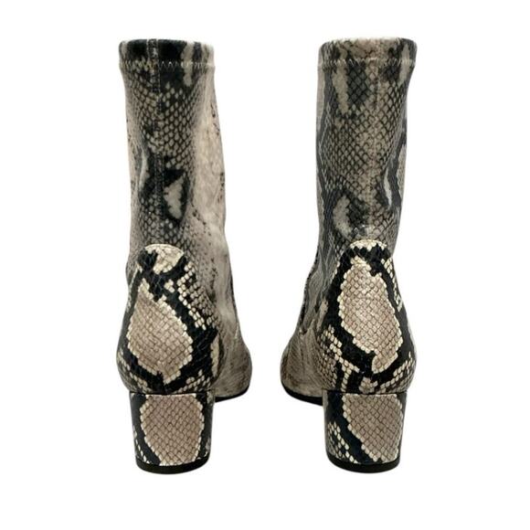 Stuart Weitzman Ernestine Python Print Leather Boots Gray Cream Size 7.5 - Picture 8 of 12